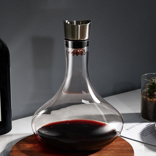 Wine Decanter Waterfall Crystal Glass – Handcrafted Aerating Red Wine Decanter with Cascade Design