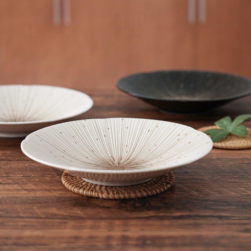 Mino Ware Ceramic Plates – Textured Wrinkled Pottery