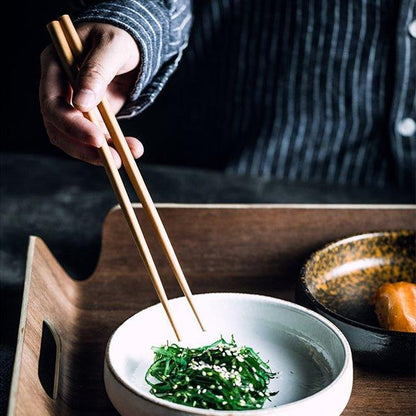 Wooden Utensil Set | Japanese Minimalist Chopsticks Fork Spoon Knife with Fabric Bag