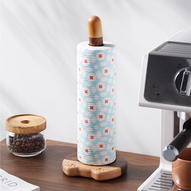 Wooden Paper Towel Holder – Cat Tail Shape Handcrafted