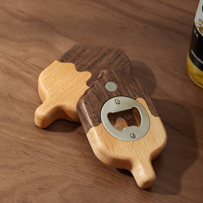 Wooden Bottle Opener – Popsicle Shape Handcrafted Bar Tool