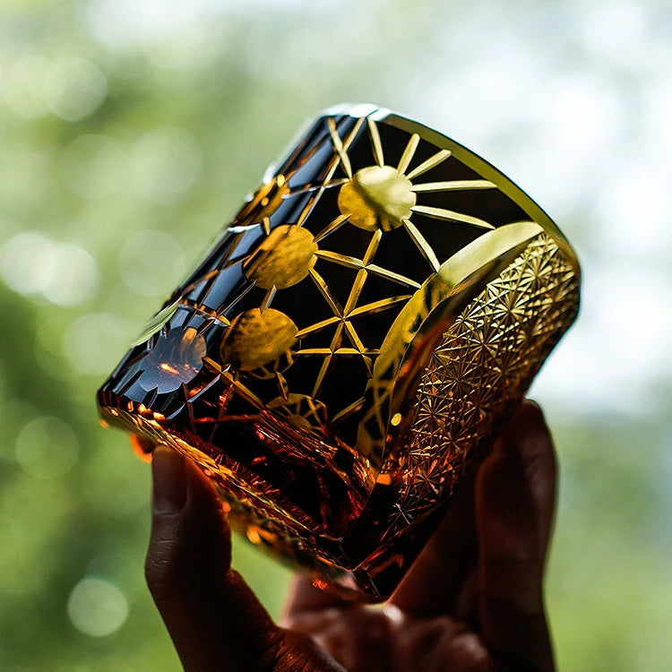 Crystal Whiskey Glass Night Jewel | Edo Kiriko Handcrafted Barware