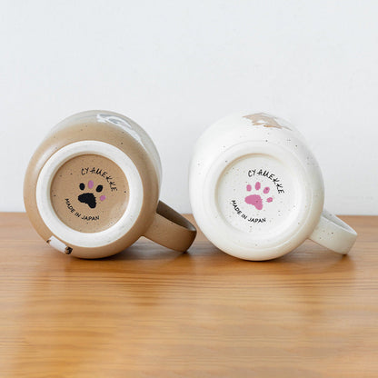 Ceramic Mug | Japanese Mino Ware Neko Cat Handcrafted Coffee Tea Cup