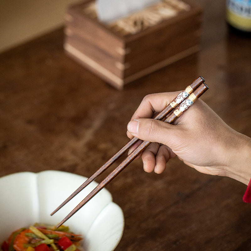 Wooden Chopsticks Sakura Cat Couple | Cherry Blossom Gift Set