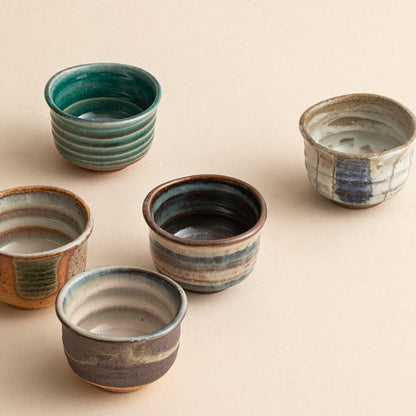 Japanese Tea Cup Set of 5 – Mino Ware Shunji Ceramic Hand-Painted