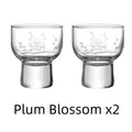 2x Plum Blossom Glasses