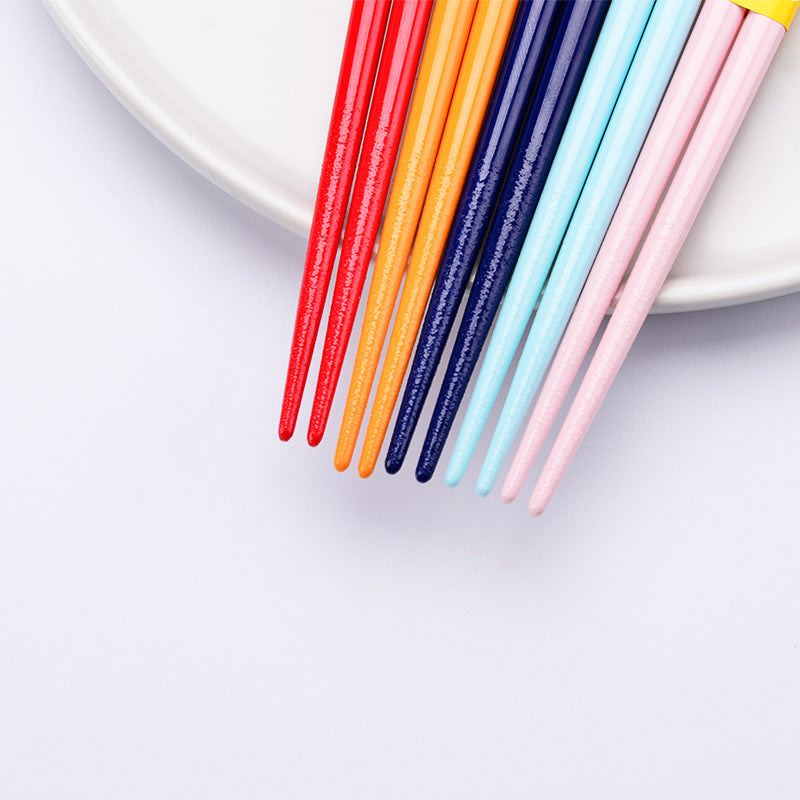 Kids Chopsticks Wooden Japanese Handcrafted Cartoon Kitten Frog Design Children Beginner Chopsticks