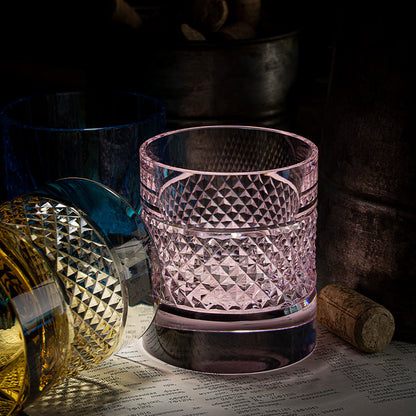 Whiskey Glass Edo Kiriko Diamond Cut – Hand-Cut Japanese Tumbler with Wooden Box | 7 Colors