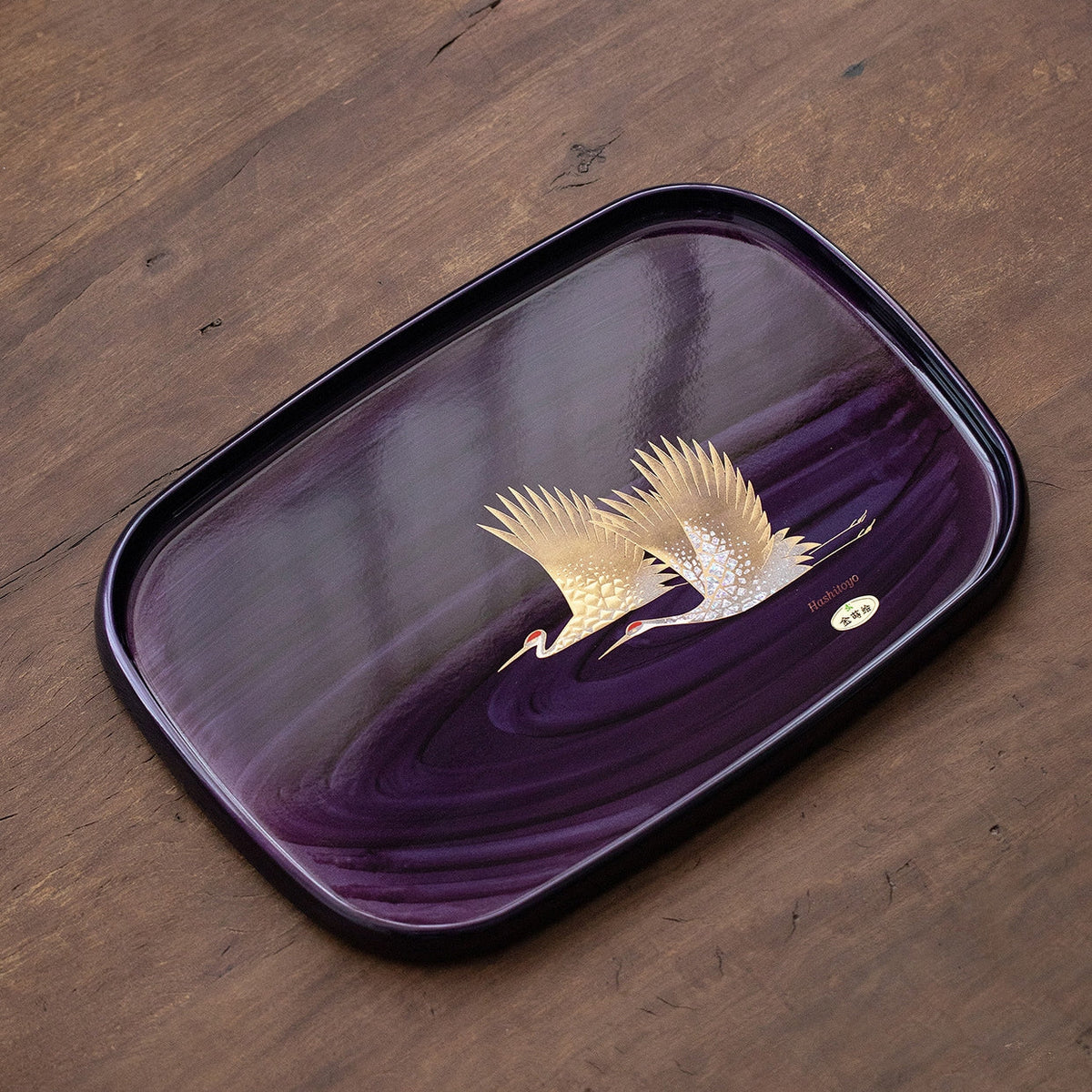 Gold Foil Lacquer Tray – Yamanaka Shikki Shiun Crane Tray