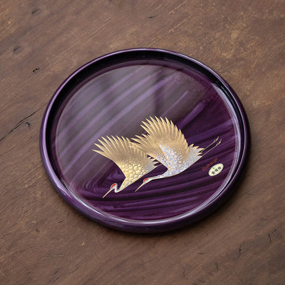 Gold Foil Lacquer Tray – Yamanaka Shikki Shiun Crane Tray