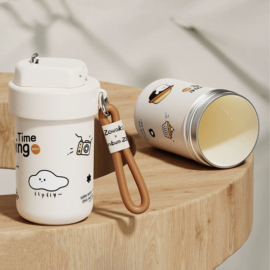 Insulated Thermos Ceramic Lined Stainless Steel | Cute Travel Mug