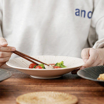 Mino Ware Ceramic Plates – Textured Wrinkled Pottery