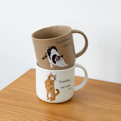 Ceramic Mug | Japanese Mino Ware Neko Cat Handcrafted Coffee Tea Cup