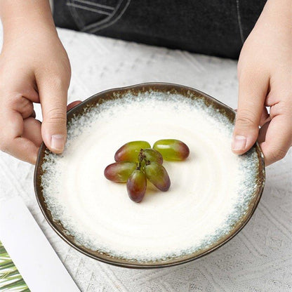 Ceramic Plate | Japanese Mino Ware Kiln-Altered Handcrafted Dinner Plate