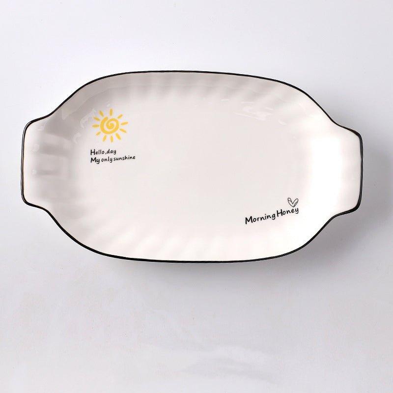 Ceramic Breakfast Plate – Cute Illustrated Honeymoon Gift