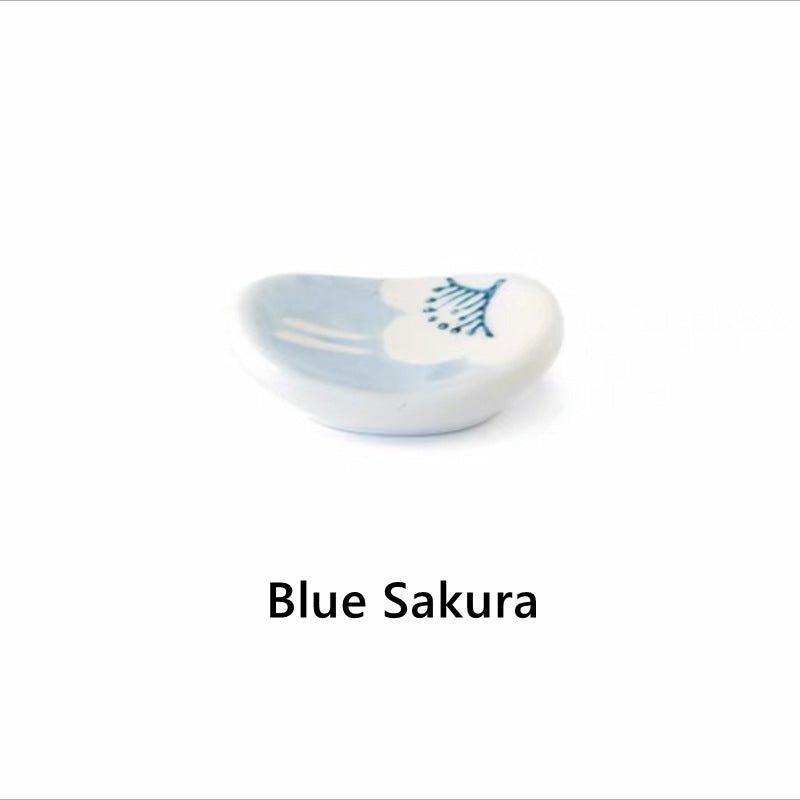 Ceramic Chopstick Rest Hashioki Japanese Hand-Painted Sakura Goldfish