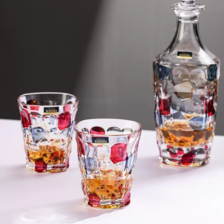 Crystal Whisky Decanter Set – Bohemia Radiant Spectrum Bohemian Glass