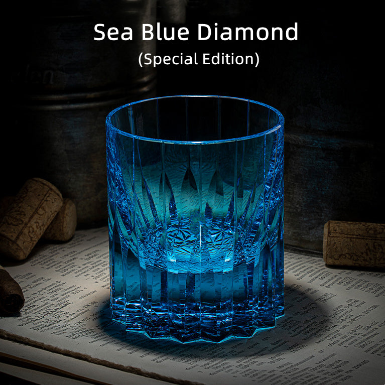 Whiskey Glass Edo Kiriko Diamond Cut – Hand-Cut Japanese Tumbler with Wooden Box | 7 Colors