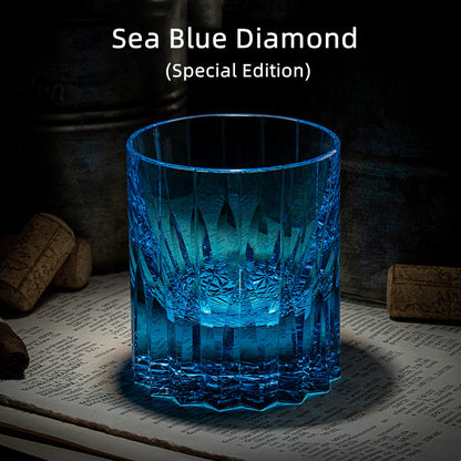 Whiskey Glass Edo Kiriko Diamond Cut – Hand-Cut Japanese Tumbler with Wooden Box | 7 Colors