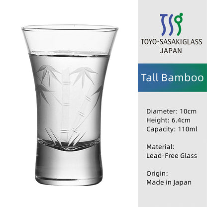 Masu Sake Cup | Japanese Artisan Glass Sake Cup with Wooden Masu