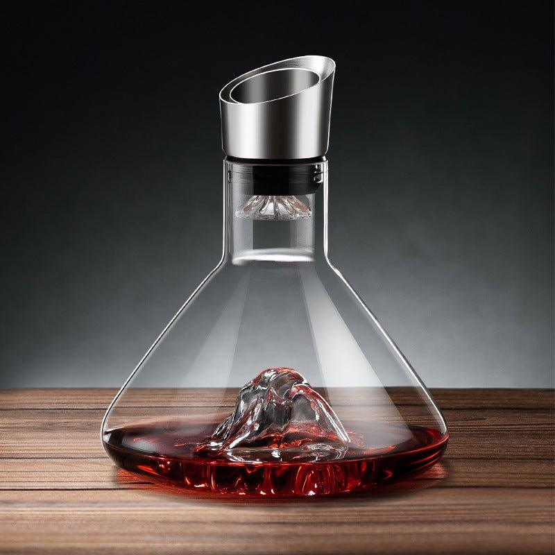 Wine Decanter Hand Blown Glass Fuji Cascade Aerating Carafe