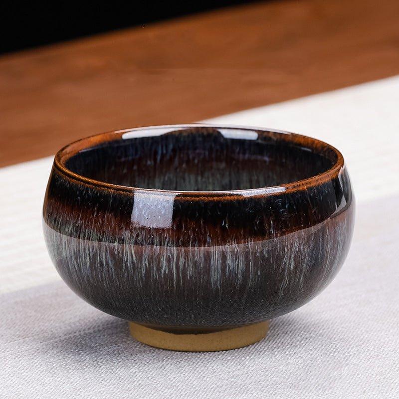 Kung Fu Tea Cups Set of 5 Ceramic Gloss Glazed Gongfu Teacup