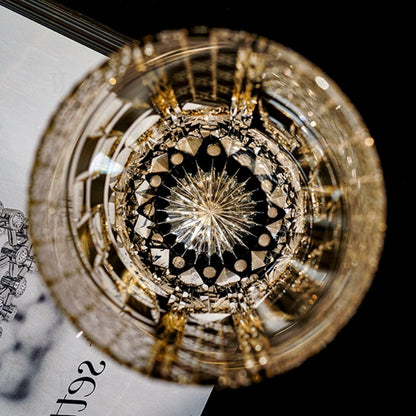 Crystal Whiskey Glass Midnight Motif | Edo Kiriko Hand-Cut Japanese Artisan Drinkware