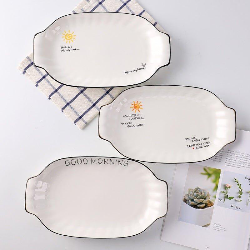 Ceramic Breakfast Plate – Cute Illustrated Honeymoon Gift