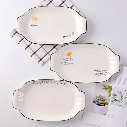 Ceramic Breakfast Plate – Cute Illustrated Honeymoon Gift