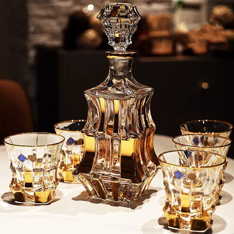 Crystal Whisky Decanter Set – Bohemia Royal Bohemian Glass
