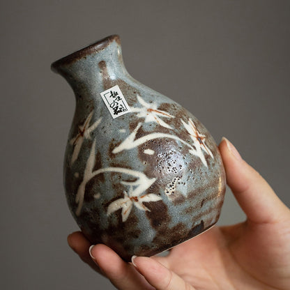 Sake Set Shino Ware | Aki no Sasayaki Flagon & 2 Cups