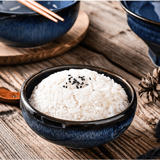 Glazed Ceramic Bowl Japanese Gloss Finish Blue Teal with Spoon Option