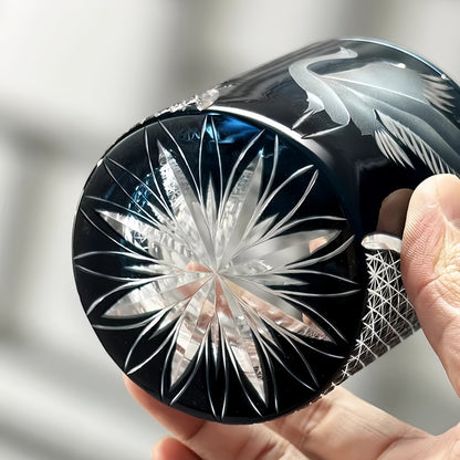 Whiskey Glass Soaring Crane – Edo Kiriko Handcrafted Crystal