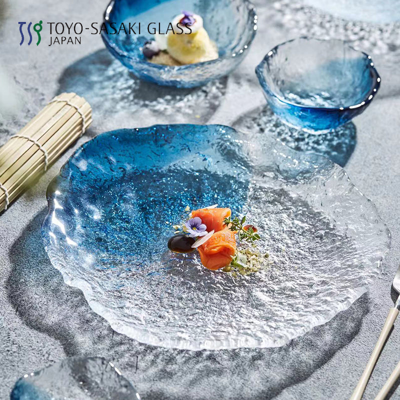 Japanese Glass Plate & Bowl Set – Seiro Pure Dew Tableware Collection