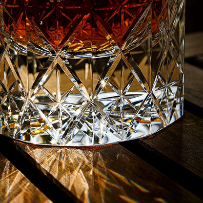 Whiskey Glass Edo Kiriko Celestial – Hand-Cut Floral Japanese Tumbler with Wooden Box | 4 Colors