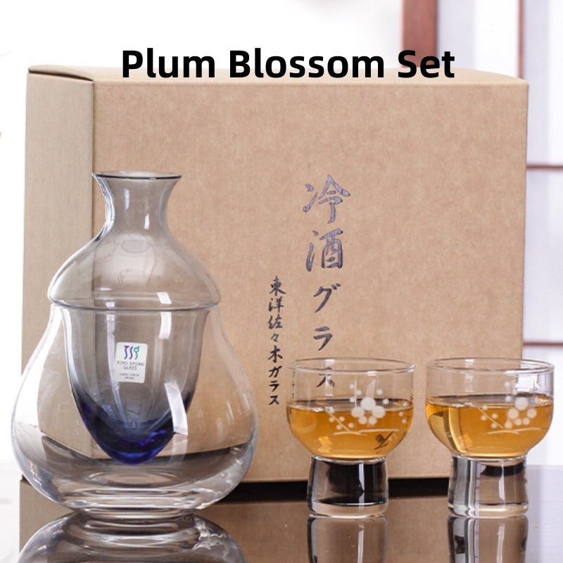 Sake Set Japanese Crystal Glass Decanter Gift Set – Sori Yanagi