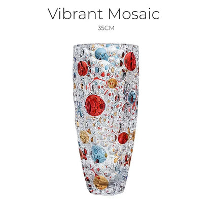 Bohemia Crystal Vase | Hand-Painted Gold Enamel Decorative Glass Vase