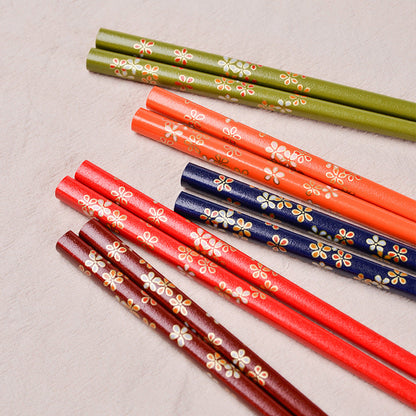 Chopsticks Set of 5 | Rainbow Sakura Handcrafted Wooden Chopsticks