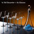 Wine Glasses Blue Stem Hand-Painted Burgundy Glass Decanter Set