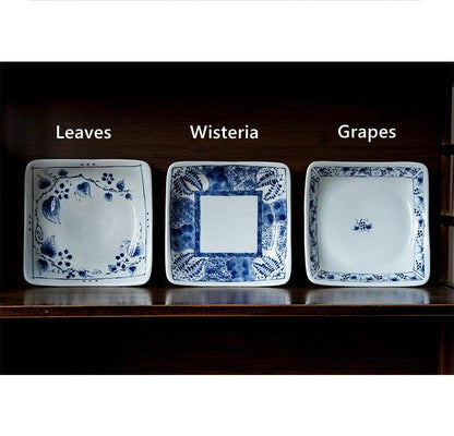 Japanese Square Plate | Mino Ware Ceramic Nature Design Dish