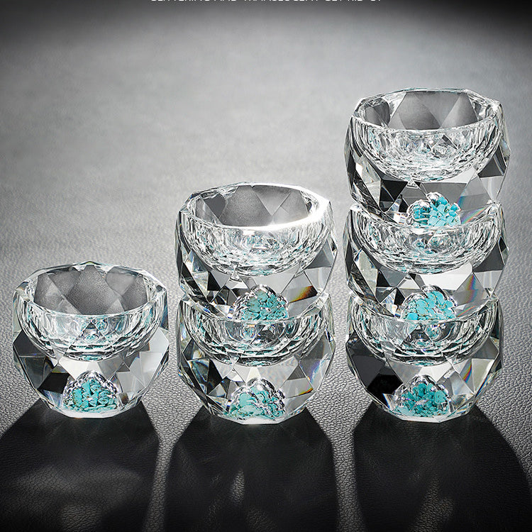 Shot Glasses Gold Leaf Crystal Glass Set Colorful Barware