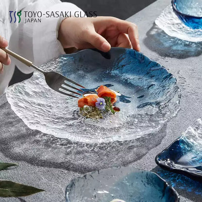 Japanese Glass Plate & Bowl Set – Seiro Pure Dew Tableware Collection