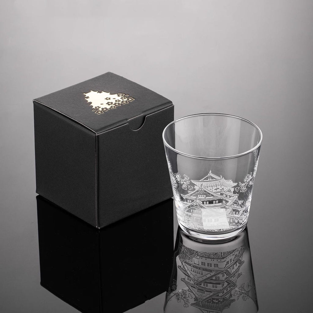 Whiskey Glass Japanese Scenic Etched Tumbler | Toyo-Sasaki