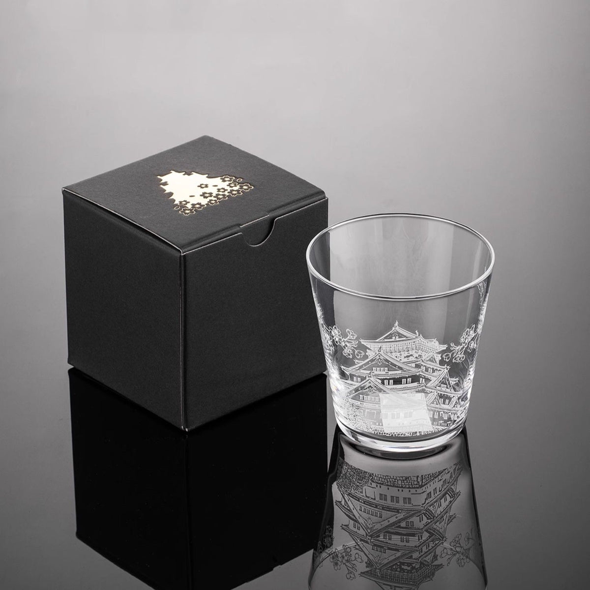 Whiskey Glass Japanese Scenic Etched Tumbler | Toyo-Sasaki