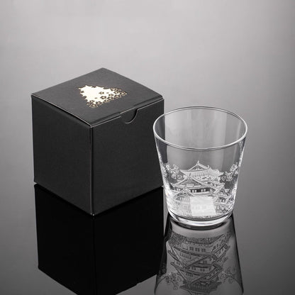 Whiskey Glass Japanese Scenic Etched Tumbler | Toyo-Sasaki