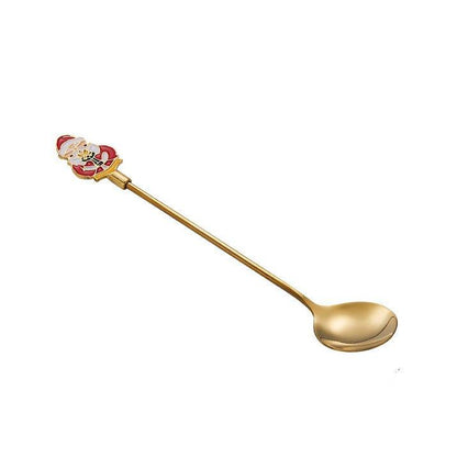 Coffee Stirrer Set Gold Stainless Steel Themed Holiday Barware