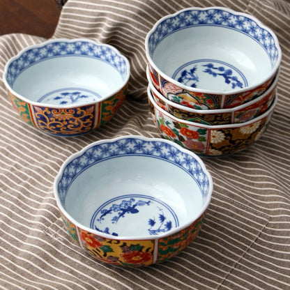 Bowl Set of 5 | Japanese Mino Ware Court Dyed Ceramic Dishwasher Safe
