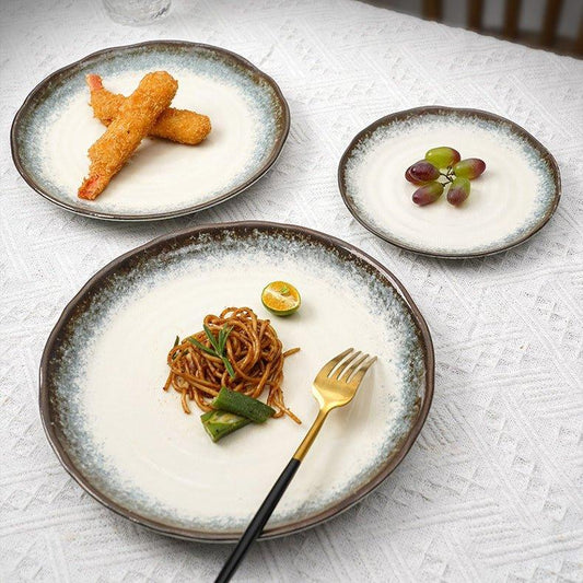 Ceramic Plate | Japanese Mino Ware Kiln-Altered Handcrafted Dinner Plate
