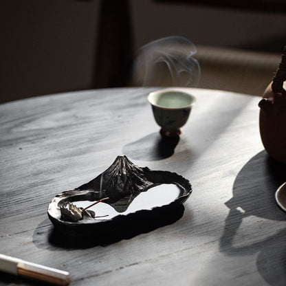 Incense Holder Mount Fuji Tin | Sakasa Fuji Handcrafted