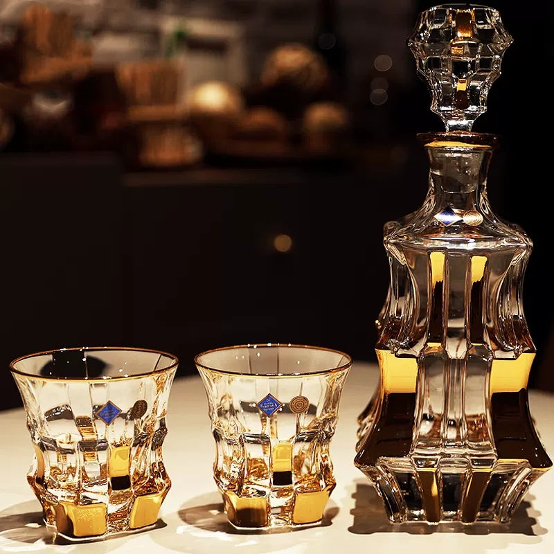 Crystal Whisky Decanter Set – Bohemia Royal Bohemian Glass
